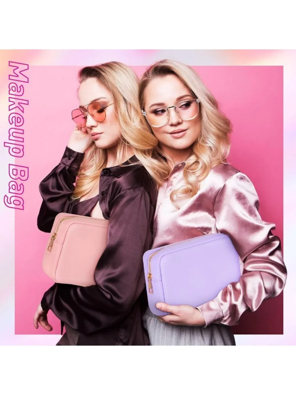 6 Pcs Travel Makeup Bag Set - Zipper Cosmetic Pouch for Purse, Organizer Gift